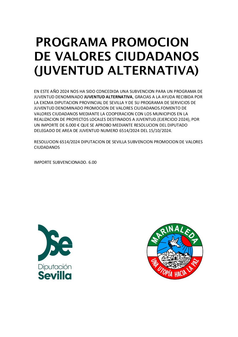 PROGRAMA PROMOCION DE VALORES CIUDADANOS